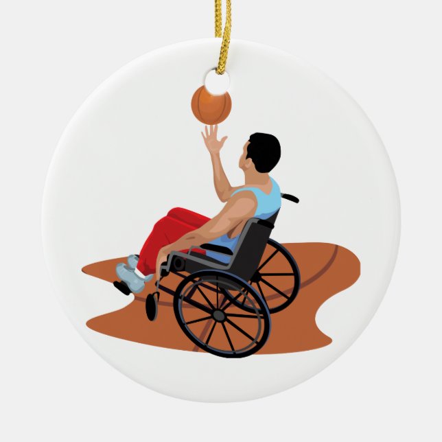 Décoration En Céramique basketball en fauteuil roulant (Devant)