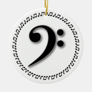 Décoration En Céramique Bass Clef Music Note Design
