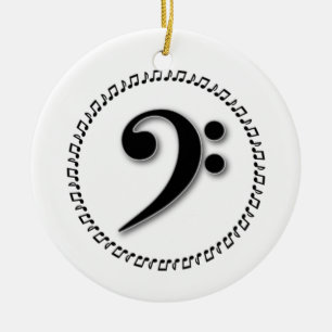Décoration En Céramique Bass Clef Music Note Design