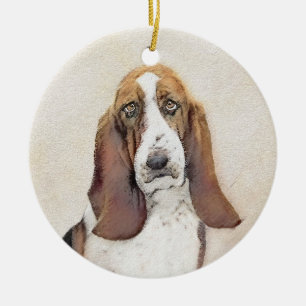 Décoration En Céramique Basset Hound Peinture - Cute Original Chien Art
