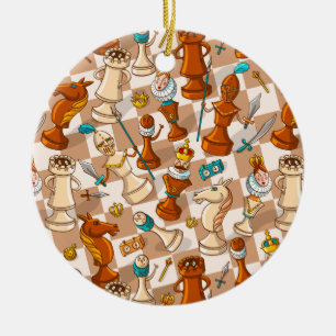 Décoration En Céramique bataille d'échecs