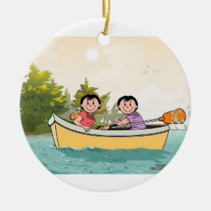 Décoration En Céramique Bateau à roues - Femme