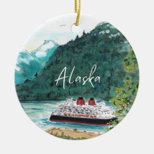 Décoration En Céramique Bateau de croisière de l'Alaska