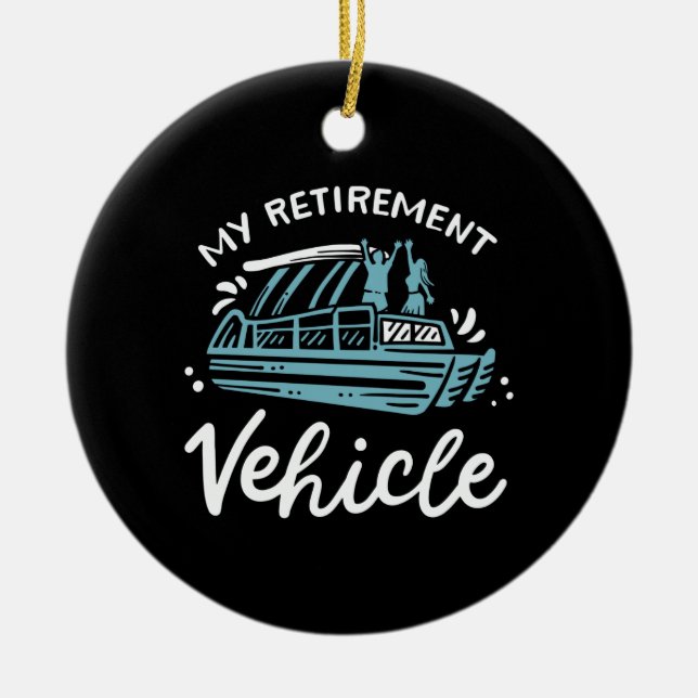 Décoration En Céramique Bateau Pontoon - Mon véhicule de retraite (Devant)