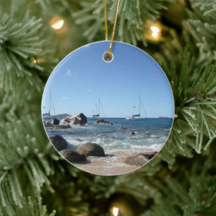 Décoration En Céramique Bateaux à voile aux bains, BVI