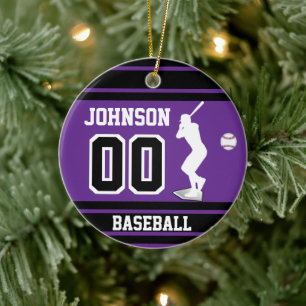 Décoration En Céramique Batteur de baseball personnalisé Violet