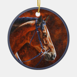 Décoration En Céramique Bay Horse Hanoverian Warmblood