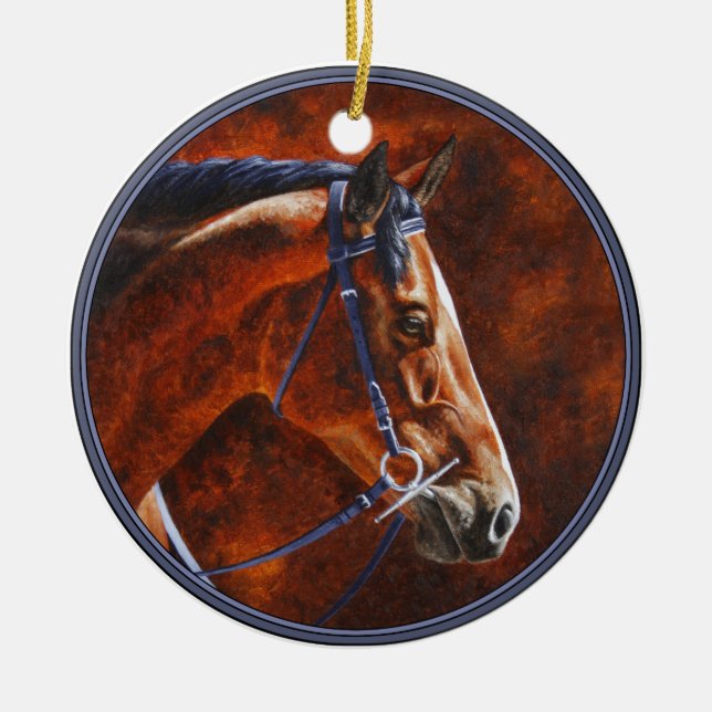 Décoration En Céramique Bay Horse Hanoverian Warmblood (Devant)