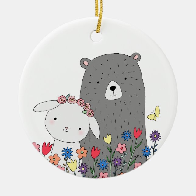 Décoration En Céramique Bear & Bunny Couple's First Christmas together (Devant)