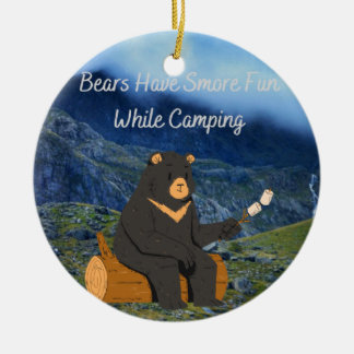Décoration En Céramique Bears Have Smore Fun While Camping