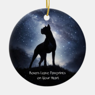 Décoration En Céramique Beau Boxer Chien Noël