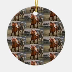 Décoration En Céramique Beau cheval ravit les propriétaires en course clas