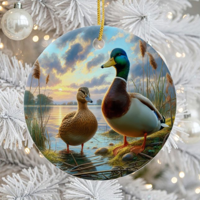 Décoration En Céramique Beautiful Mallard Ducks Keepsake (Créateur téléchargé)
