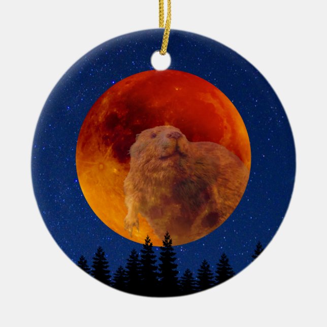 Décoration En Céramique Beaver Moon en novembre (Devant)