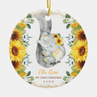 Bébé adorable de tournesol 1er Noël