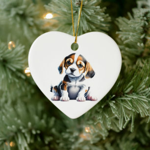 Décoration En Céramique Bébé Beagle Personnalisé