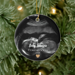 Décoration En Céramique Bébé Bientôt Ultrasound Gold coeur