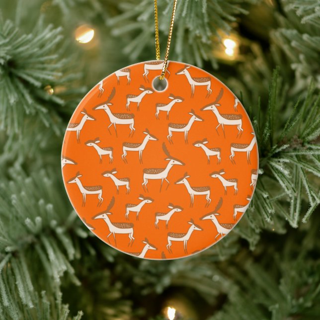 Décoration En Céramique Bébé mignon cerf et famille (Arbre)