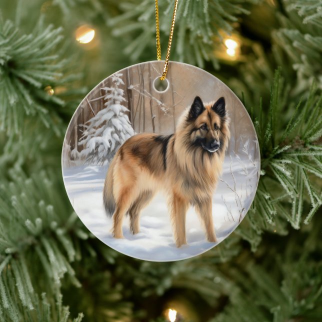 Décoration En Céramique Belge Tervuren Laissons neiger Noël (Arbre)