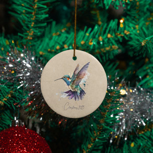 Décoration En Céramique Belle Aquarelle personnalisée Colibri