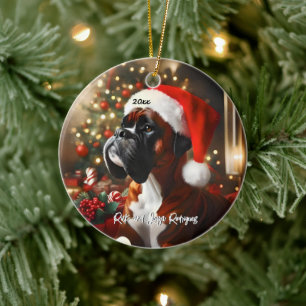 Décoration En Céramique Belle boîte avec chapeau de Santa