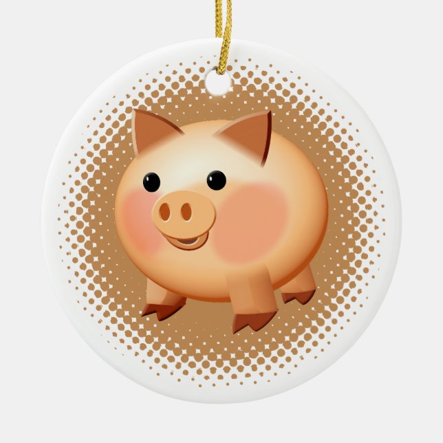 Décoration En Céramique Belle Cartoon Bébé porc (Devant)