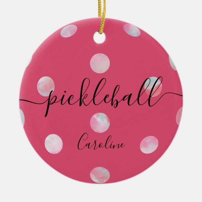 Décoration En Céramique Belle fille Pickleball rose (Devant)
