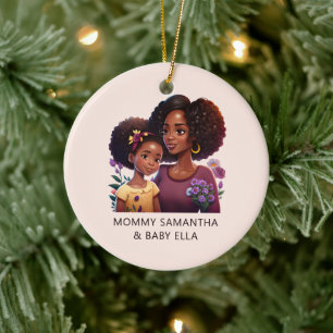 Décoration En Céramique Belle maman et fille noire (12)