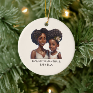 Décoration En Céramique Belle maman et fille noire (18)