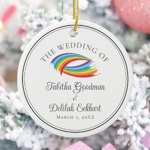 Décoration En Céramique Belle Rainbow Waves Mariage Keepsaké Noël