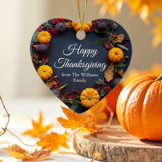 Décoration En Céramique Belle Thanksgiving Citrouille Wreath Custom (Créateur téléchargé)