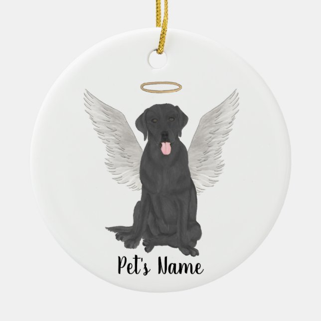 Décoration En Céramique Bereavement personnalisé Black Lab (Devant)
