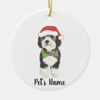 Bernedoodle personnalisé Santa Hat & Bowtie