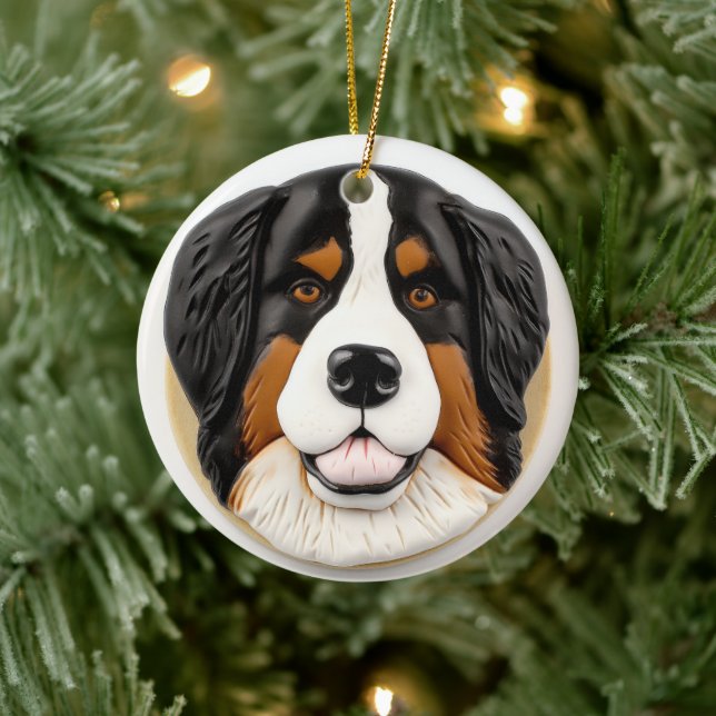 Décoration En Céramique Bernois Mountain Dog 3D inspiré (Arbre)