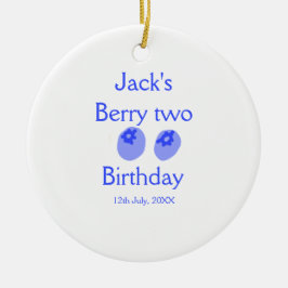 Décoration En Céramique Berry two birthday blue berry add name date kids r