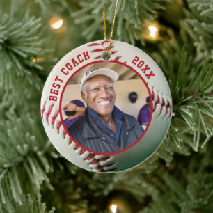 Décoration En Céramique BEST COACH de baseball Noms d'équipe photo personn