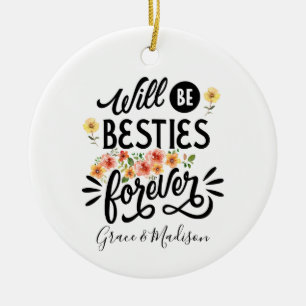 Décoration En Céramique Besties pour la vie BFF Friends Forever Cadeau