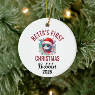 Décoration En Céramique Betta Fish First Christmas 2025 Ceramic Ornament