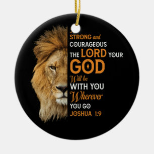 Décoration En Céramique Bible chrétienne contre Joshua 1 9 Lion Faith