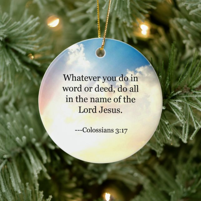 Décoration En Céramique Bible - Colossiens3:17, (Arbre)