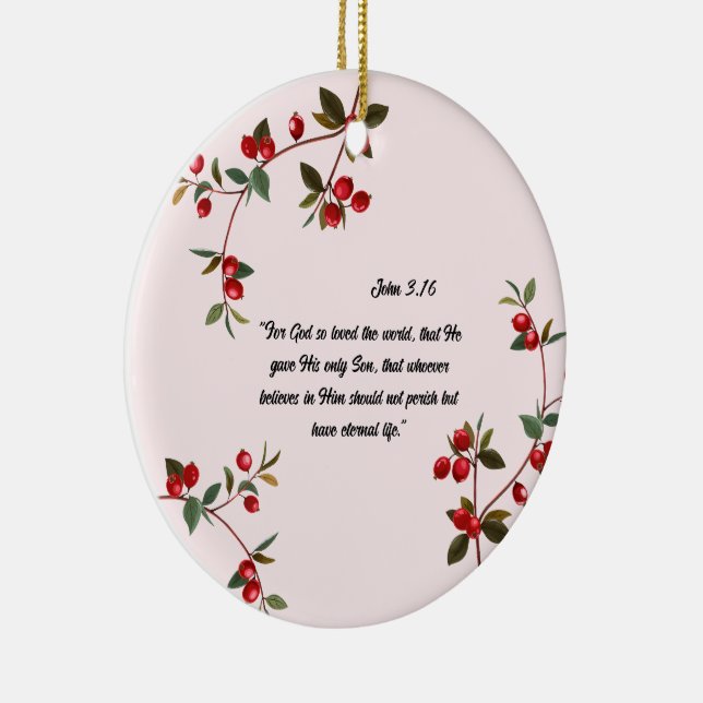 Décoration En Céramique Bible Verset Noël Canneberge Ornament (Droite)