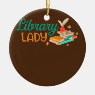 Décoration En Céramique Bibliothèque Lady Librarian Reader Bookish Bookwo