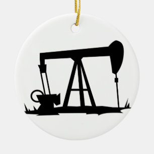 DÉCORATION EN CÉRAMIQUE BIEN PÉTROLIER SILHOUETTE