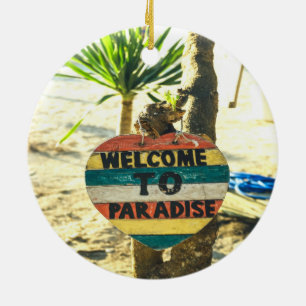 Décoration En Céramique Bienvenue à paradise Beach Ocean