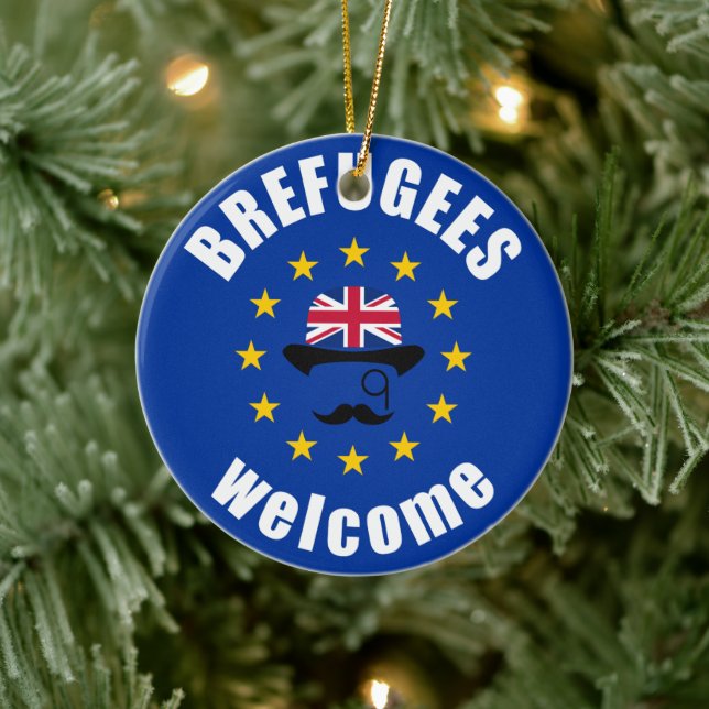 Décoration En Céramique Bienvenue aux réfugiés du Brexit (Arbre)
