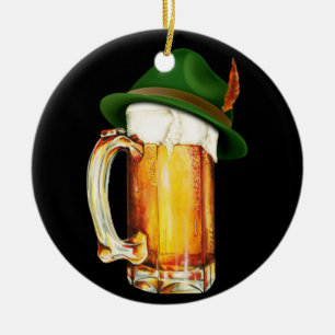Décoration En Céramique Bière Mug portant le Casquette allemand Oktoberfe