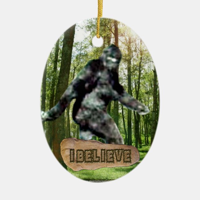 Décoration En Céramique Bigfoot I croient l'ornement (Devant)
