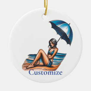 Décoration En Céramique Bikini Girl Beach Napping Thunder_Cove