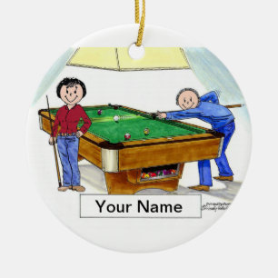 Décoration En Céramique Billard, Joueur de billard