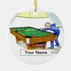 Décoration En Céramique Billards, joueur de piscine - mâle
